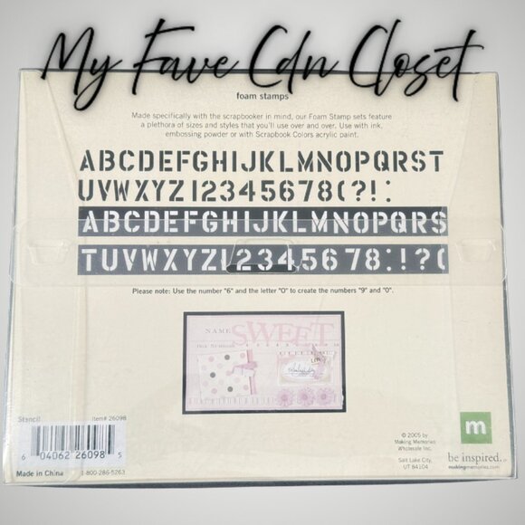 NEW***Making Memories Scrapbooking Foam Alphabet Stamp set - Picture 3 of 4